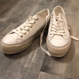White Converse Platform Sneakers Size 6.5